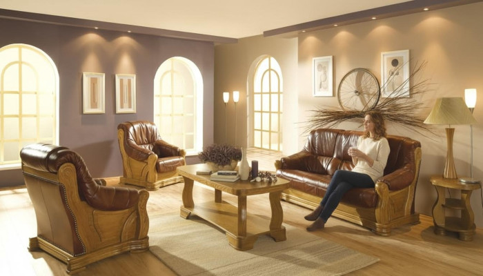 Robust leather sofa set 3+2 seater modern living room couches
