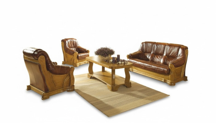 Robust leather sofa set 3+2 seater modern living room couches