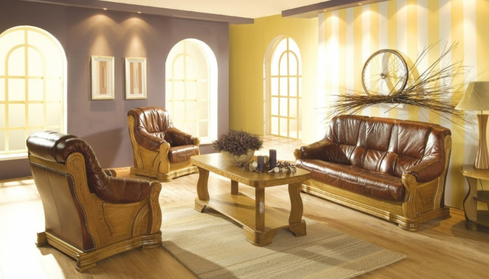 Sofa three-seater classic couch upholstery 3-seater 100% leather couches
