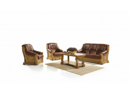 Sofa three-seater classic couch upholstery 3-seater 100% leather couches