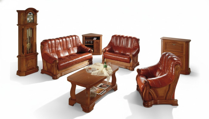 Complete leather sofa set luxury leather couches living room sofas 3+2