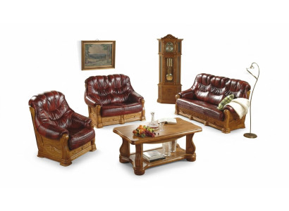 Classic sofa suite couch upholstery sofa 100% genuine leather wood 3+1