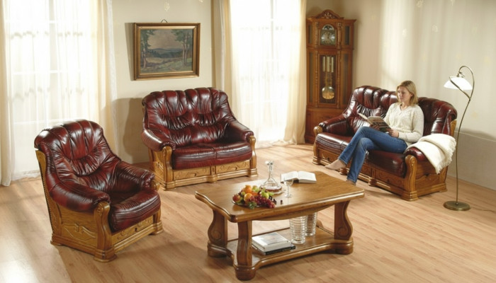 Two-seater couch, classic leather sofa, sofas, upholstered sofa, 2-seater leather