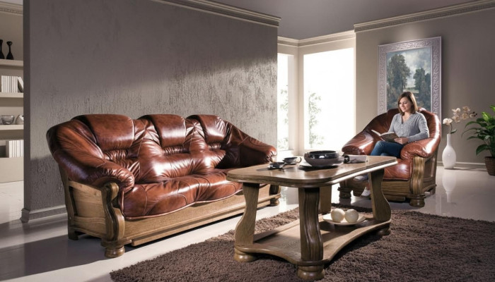 Classic suite 3+2+1 seater upholstered suite couch sofa 100% leather