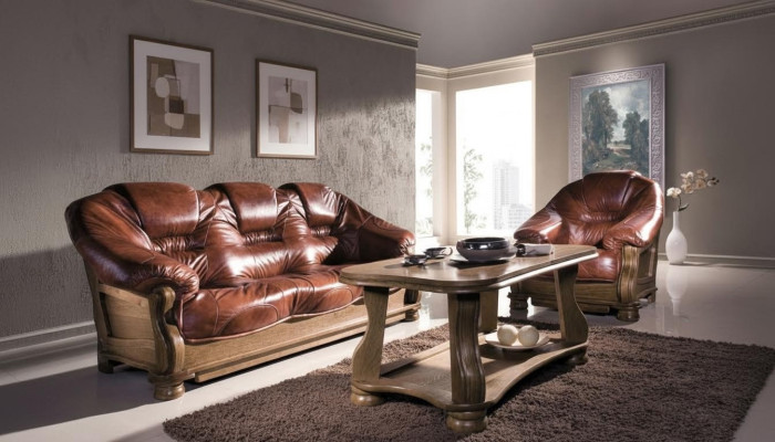 Classic suite 3+2+1 seater upholstered suite couch sofa 100% leather