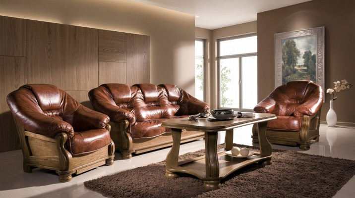 Classic Sofa Set 3+1+1 Seater Classic Sofas Couches Upholstered Living Area