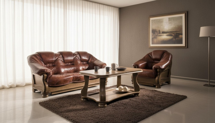 3+1 Seater Sofa Set Classic Upholstery Leather Sofas Couches Cushions