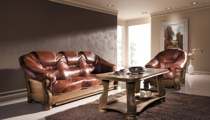 Sofa set 3+2 seater classic suites leather sofas couches upholstery