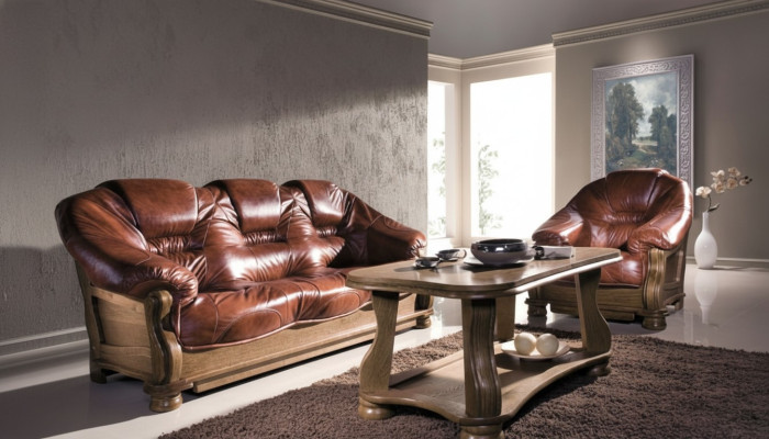 Classic three-seater couch sofas upholstered sofa 3-seater leather couches