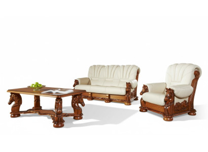 Living room sofa set couch upholstery seating sofa leather wood 3+2 set