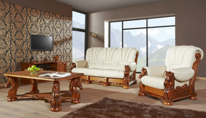 Sofa 3-seater seat classic living landscape sofas couches upholstery new