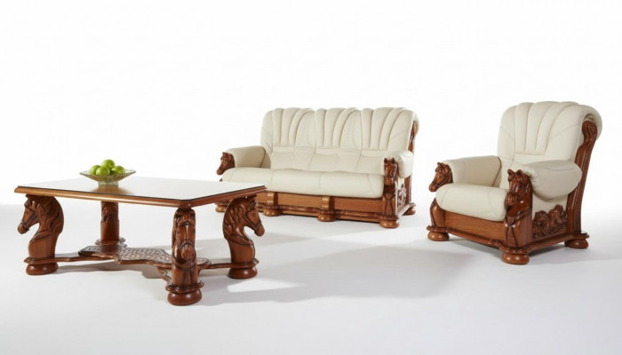 Classic two-seater couch sofas, upholstered two-seater leather decorative couches