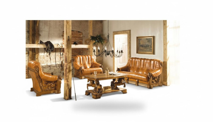 Living room sofa set couch upholstery seat decor sofa leather wood 3+2+1 set