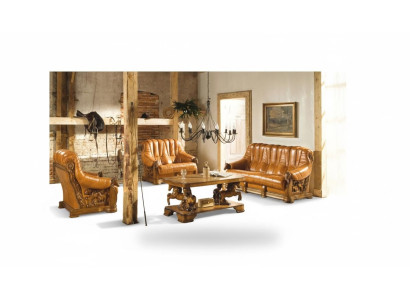 Living room sofa set couch upholstery seat decor sofa leather wood 3+2+1 set