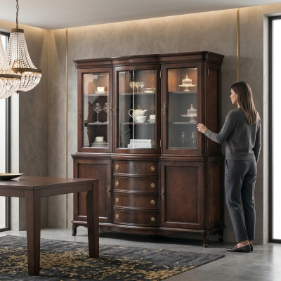 Wardrobe Noble Sideboard Wood Baroque Style Buffet Display Cabinet New