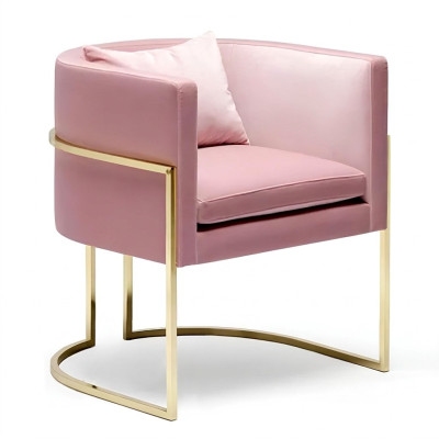 Armchair Metal Design Upholstered Lounge Club Chair Seat Relax Luxury Room Waiting New