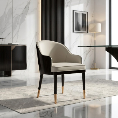 Chair 1x Dining Room Upholstered Chair TV Lounge Club Leather Textile Seat Armchair