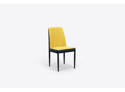 Chair 1x Dining Room Upholstered Chair Armchair TV Lounge Club Leather Textile Yellow