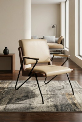 Armchair Club Lounge Upholstered Sofa 1-Seater Television New Leather Chair Designer
