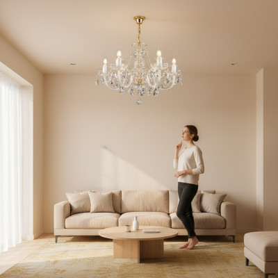 Crown Chandelier Lamp Cover Classic Crystal Lights Lighting