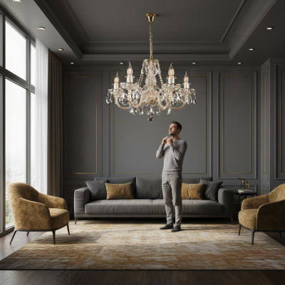 Crown chandelier lamp cover crystal classic lighting lights