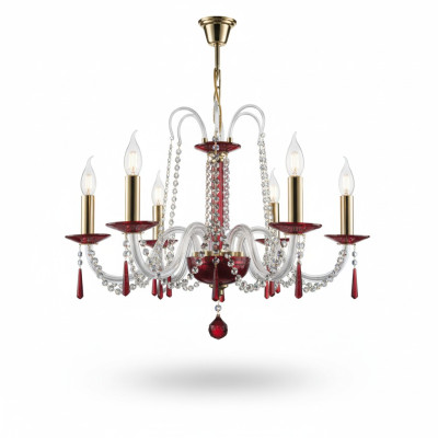 Chandelier Antique Style Lamp Red Light Cover Lamp Chandelier Lamp Crystal