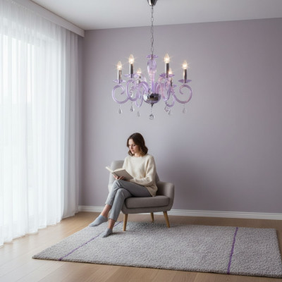 Bohemia Modern Chandelier Light Ceiling Light Chandelier Crystal Mauve Lamp