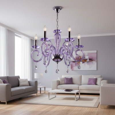 Bohemia Modern Chandelier Light Ceiling Light Chandelier Crystal Mauve Lamp