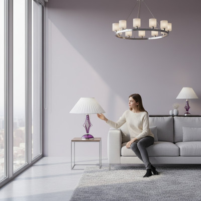 Crystal lamp, office lamp, table elite Bohemia base, bedside, new