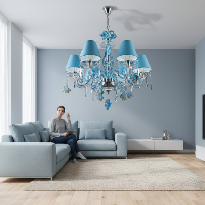 Bohemia Modern Chandelier Light Ceiling Lights Chandelier Crystal Blue Lamp
