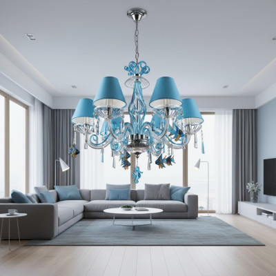 Bohemia Modern Chandelier Light Ceiling Lights Chandelier Crystal Blue Lamp