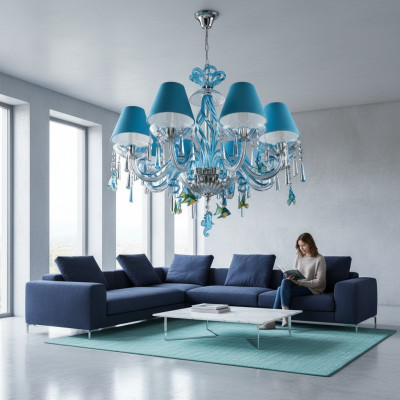 Blue ceiling light chandelier design lamps chandelier crystal
