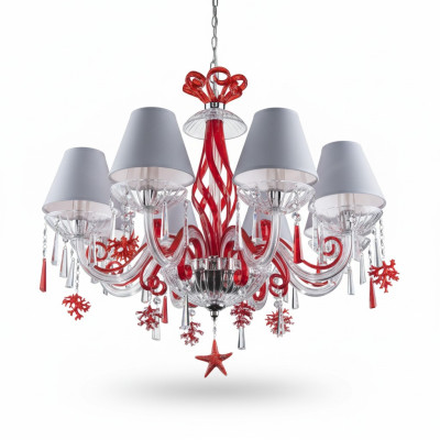 Chandelier Antique Style Red Light Ceiling Lamps Luster Lamp Crystal Design