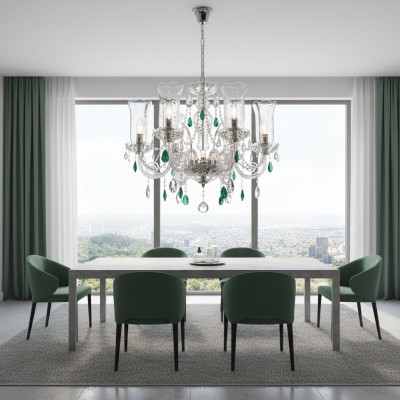 Design Bohemia Chandelier Ceiling Lights Blue Crystal Lamp Fixtures