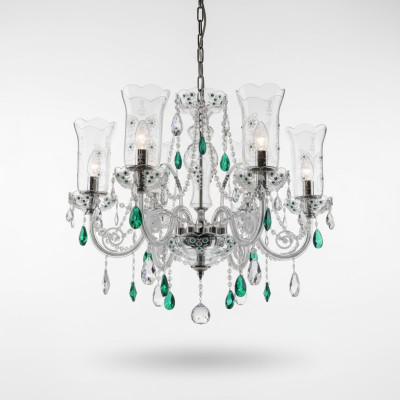 Design Bohemia Chandelier Ceiling Lights Blue Crystal Lamp Fixtures