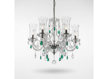 Design Bohemia Chandelier Ceiling Lights Blue Crystal Lamp Fixtures