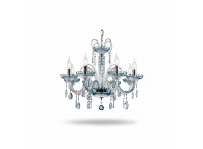 Design Chandelier Bohemia Ceiling Light Blue Crystal Lamp Lamps Lighting