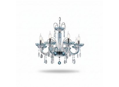 Design Chandelier Bohemia Ceiling Light Blue Crystal Lamp Lamps Lighting
