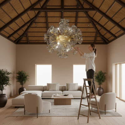 Ceiling pendant light ceiling lamp chandelier Elite Bohemia flower nine