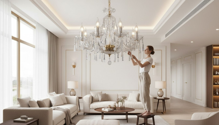 Crystal chandelier pendant light ceiling lamp Bohemia