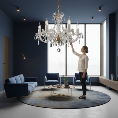 XXL Grand Hotel Chandelier Salles Crystal Cover Lights Crown Lamp