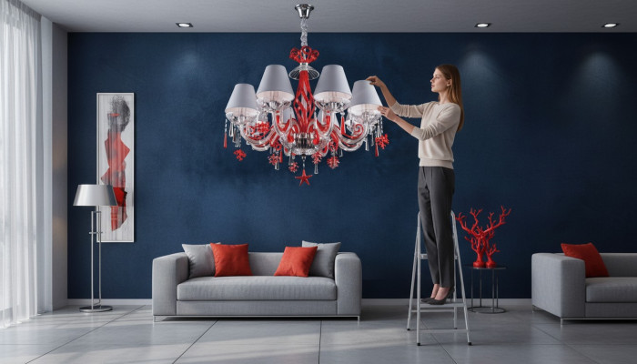 Chandelier Lamp Crystal Pendant Light Lamp Bohemia Ceiling Light