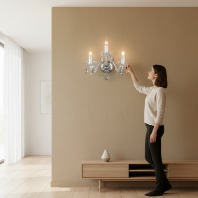 Glass Crystal Wall Lamp Chandelier Living Room Lighting Elite Bohemia