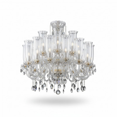 XXL Lamp 24x Chandelier Palace Villa D'Este Lights Crystal Lamp Chandelier