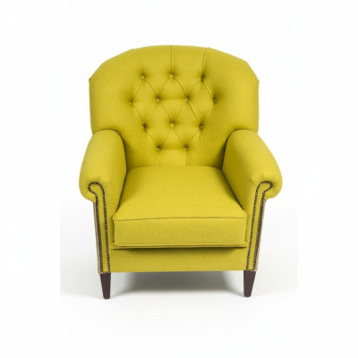 Wingback armchair upholstered sofa single-seater relax Chesterfield.