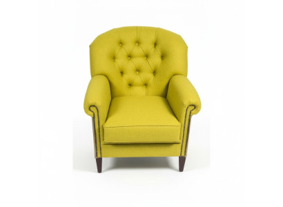 Wingback armchair upholstered sofa single-seater relax Chesterfield.