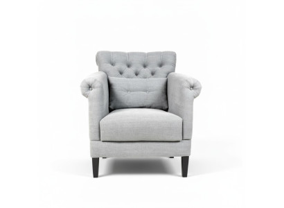 Armchair Club Lounge Designer Chair Upholstered Sofa Single Seater Relax TV Grey