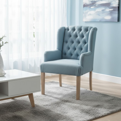 Gray Chesterfield Armchair Set Designer Chairs Luxury Furniture 4-Piece Suite