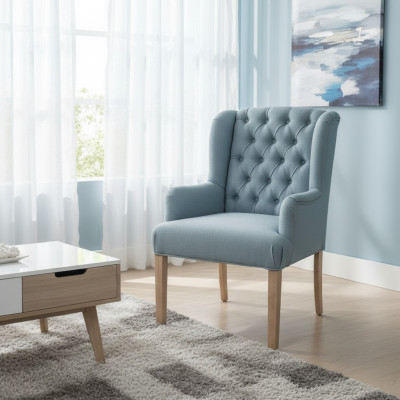 Blue Chesterfield armchair set dining room group chairs x8 armchairs