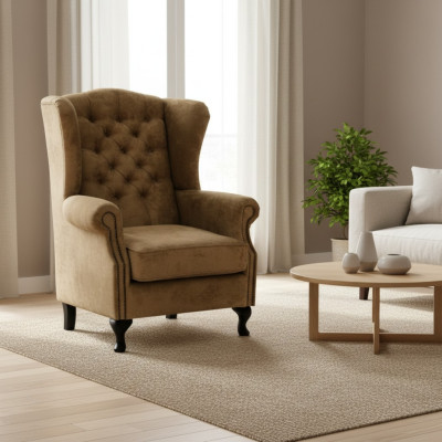 Wingback armchair armchair television chair padded sofa relax 1-seater Chesterfield